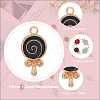 80Pcs 4 Colors Rack Plating Alloy Enamel Pendant Rhinestone Settings FIND-DC0003-11-3