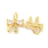 Rack Plating Brass Micro Pave Clear Cubic Zirconia Pendants KK-B093-01B-G-2