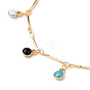 Brass Enamel Charm Bracelets BJEW-JB05722-2