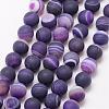 Natural Striped Agate/Banded Agate Bead Strands G-K166-12-10mm-02-1