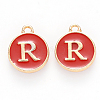 Golden Plated Alloy Enamel Charms X-ENAM-S118-03R-1