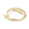 Brass Micro Pave Clear Cubic Zirconia Hoop Earrings KK-H753-01G-3