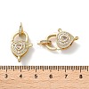 Brass Pave Cubic Zirconia Lobster Claw Clasp Pendants KK-M287-07G-B-3