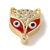 Rack Plating Brass Micro Pave Clear Cubic Zirconia with Enamel Pendant KK-P267-18G-1