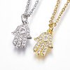 304 Stainless Steel Pendant Necklaces NJEW-L146-08-1