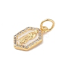 Brass Micro Pave Clear Cubic Zirconia Pendants KK-E111-31H-G-2