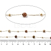 Natural Picasso Stone & 304 Stainless Steel Beads Link Chains CHS-K021-08A-10-3