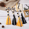 Crafans 4Pcs 2 Style Senior Year Theme Woolen Yarn Tassels Pendant Decorations HJEW-CF0001-18-11