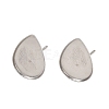 Tarnish Resistant Earring Cabochon Settings 304 Stainless Steel Ear Studs Blank Settings LS-STAS-Q170-13-3