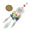 Alloy Woven Web/Net with Feather Pendant Decorations HJEW-TA00116-3
