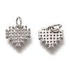 Brass Micro Pave Clear Cubic Zirconia Charms ZIRC-B002-61-3