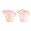 Spray Painted Transparent Glass Beads GLAA-D006-20I-3