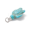 Dyed Synthetic Turquoise Pendants PALLOY-JF05376-02-3