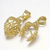 Rack Plating Brass Pendant Pinch Bails KK-E738-20-2