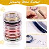 9 Rolls 9 Colors Round Copper Wire CWIR-SZ0001-07-4