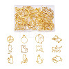 24Pcs 12 Style Zinc Alloy Kitten Open Back Bezel Pendants FIND-CW0001-05-2