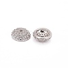 Apetalous Half Round/Dome Brass Micro Pave Cubic Zirconia Bead Caps ZIRC-D062-P-2