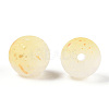Frosted Baking Paint Crackle Glass Beads with Glitter Powder DGLA-T004-01I-2
