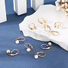10Pcs Round Brass & ABS Imitation Pearl Leverback Earring Findings KK-TADJ0001-17-5