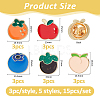 15Pcs 5 Styles Fruit Enamel Pins JEWB-FH0002-90-2