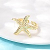 Ocean Theme Brass Cuff Rings RJEW-C135-01G-16-3