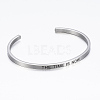 304 Stainless Steel Inspirational Cuff Bangles BJEW-K173-12P-2
