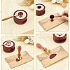 Brass Wax Seal Stamps with Rosewood Handle AJEW-WH0412-0152-3