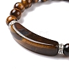 Natural Tiger Eye Beads Charm Bracelets BJEW-K164-B06-2