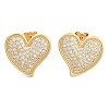 Brass Pave Cubic Zirconia Stud Earrings EJEW-U005-10G-1