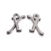 Gunmetal Plated Alloy Letter Pendants PALLOY-J718-01B-X-1
