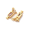 Brass Micro Pave Cubic Zirconia Pendants X1-KK-K382-28G-02-2