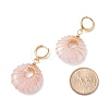 Donut Natural Rose Quartz Dangle Hoop Earrings EJEW-JE04749-2