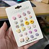 Brass & Enemal Stud Earrings for Women WG6A5D7-01-1
