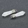 Bullet Natural Quartz Crystal Pointed Pendants G-E332-C28-3