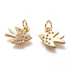 Brass Micro Pave Clear Cubic Zirconia Charms ZIRC-C020-48-7