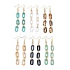 Acrylic & Aluminum Cable Chains Dangle Earrings EJEW-JE04243-1