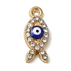 Alloy Enamel Rhinestone Glass Pendants X1-ENAM-U003-02G-06-1