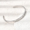 304 Stainless Steel Micro Pave Clear Cubic Zirconia Roman Numerals Open Cuff Bangles for Women SA-CBAC920-09P-2
