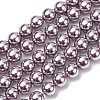 Electroplated Shell Pearl Beads Strands X-BSHE-G041-6mm-02-1