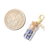Natural Lapis Lazuli Chips inside Glass Wishing Bottle Pendant Decoration HJEW-JM03307-03-3