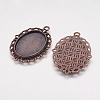 Zinc Alloy Pendant Settings for Cabochon & Rhinestone X-PALLOY-A15257-R-FF-2