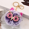 Owl Furry Pom-Pom Keychain for Women PW-WG49E57-15-1