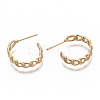 Semicircular Brass Curb Chain Stud Earrings X-KK-T050-54G-NF-2