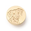 Golden Tone Wax Seal Brass Stamp Heads AJEW-U008-03G-04-1
