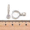 Brass Micro Pave Cubic Zirconia Hoop Dangle Earrings KK-Z166-15P-02-5