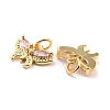 Real 18K Gold Plated Brass Micro Pave Cubic Zirconia Charms ZIRC-Z023-05-4
