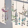 Natural Topaz Jade Chips Moon Pendant Decorations HJEW-FS00027-01-7