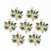 Brass Micro Pave Cubic Zirconia Pendants KK-S359-020C-RS-1