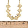 Brass Micro Pave Clear Cubic Zirconia Fruit Bib Necklaces NJEW-F342-01A-G-5