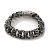 304 Stainless Steel Cuban Link Chain Bracelets for Women Men BJEW-Q341-06B-AS-1